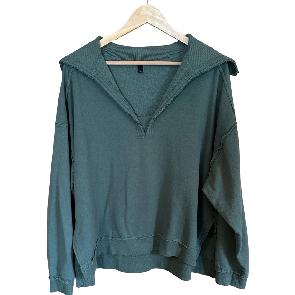 Torrid Super Soft Collared Sweatshirt Green Sz 1/1X